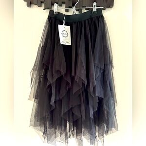 Black midi-length tulle skirt. Brand new with tag.